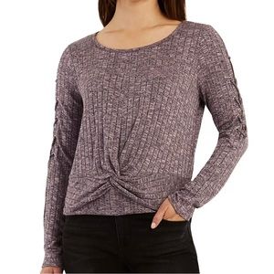BCX Juniors' Twist-Hem Top